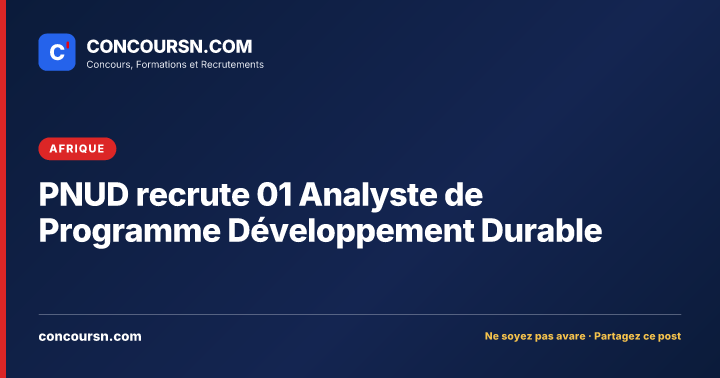 Illustration de l’article : PNUD recrute 01 Analyste de Programme Développement Durable