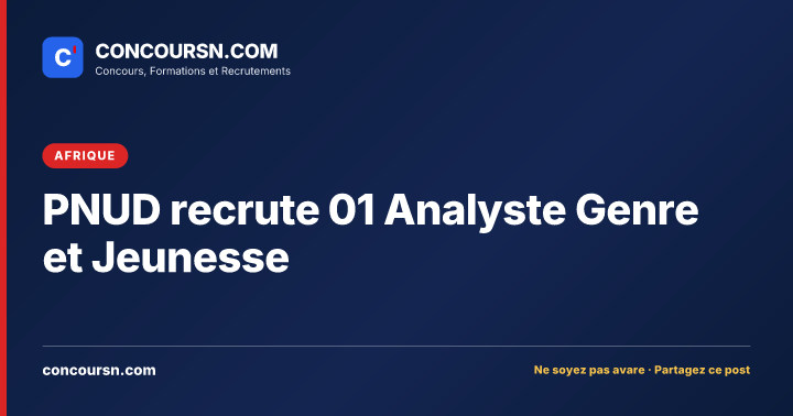 Illustration de l’article : PNUD recrute 01 Analyste Genre et Jeunesse