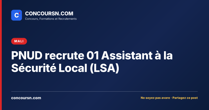 Illustration de l’article : PNUD recrute 01 Assistant à la Sécurité Local (LSA)