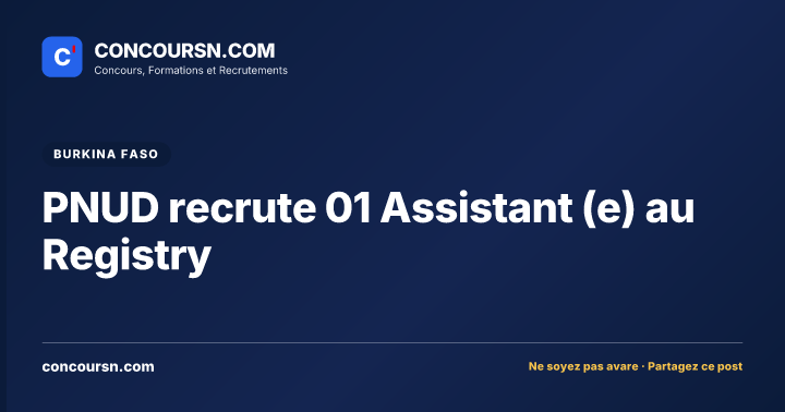 Illustration de l’article : PNUD recrute 01 Assistant (e) au Registry