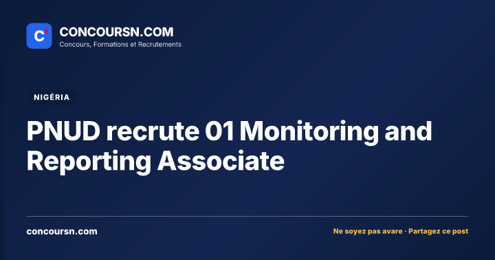 Illustration de l’article : PNUD recrute 01 Monitoring and Reporting Associate