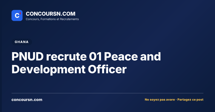 Illustration de l’article : PNUD recrute 01 Peace and Development Officer