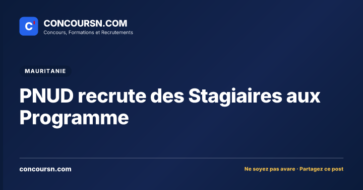 Illustration de l’article : PNUD recrute des Stagiaires aux Programme