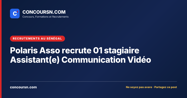 Illustration de l’article : Polaris Asso recrute 01 stagiaire Assistant(e) Communication Vidéo