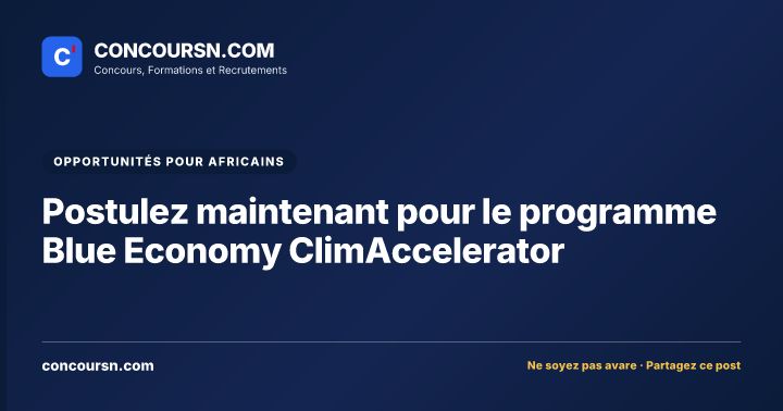 Illustration de l’article : Postulez maintenant pour le programme Blue Economy ClimAccelerator