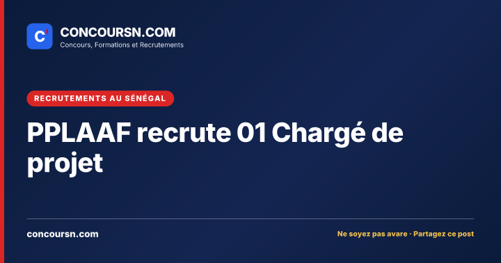 Illustration de l’article : PPLAAF recrute 01 Chargé de projet