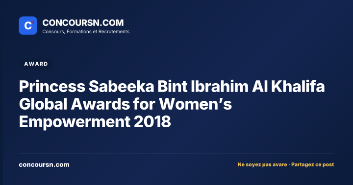 Illustration de l’article : Princess Sabeeka Bint Ibrahim Al Khalifa Global Awards for Women’s Empowerment 2018