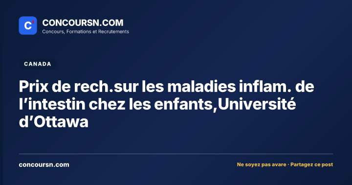 Illustration de l’article : Prix de rech.sur les maladies inflam. de l’intestin chez les enfants,Université d’Ottawa