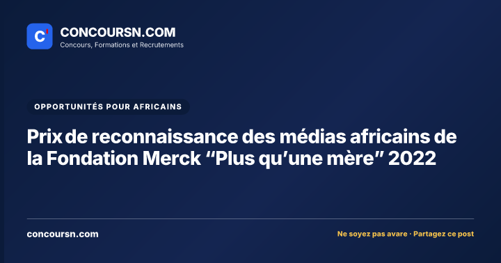 Illustration de l’article : Prix de reconnaissance des médias africains de la Fondation Merck “Plus qu’une mère” 2022