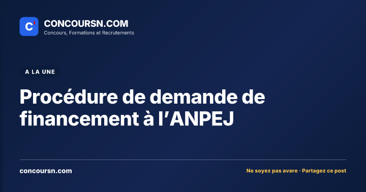 Illustration de l’article : Procédure de demande de financement à l’ANPEJ