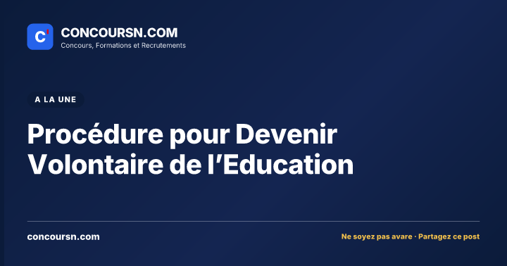 Illustration de l’article : Procédure pour Devenir Volontaire de l’Education