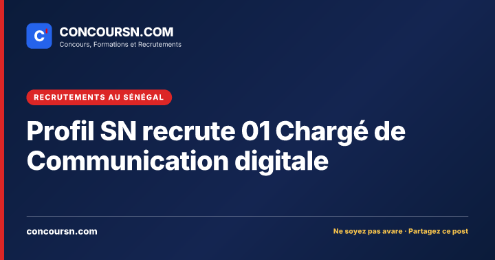 Illustration de l’article : Profil SN recrute 01 Chargé de Communication digitale