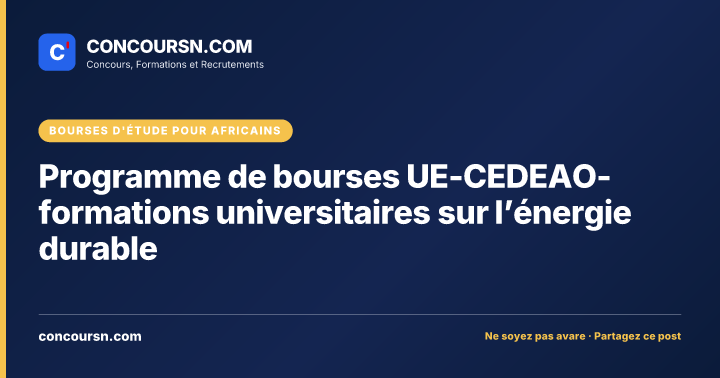 Illustration de l’article : Programme de bourses UE-CEDEAO-formations universitaires sur l’énergie durable