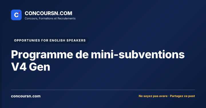 Illustration de l’article : Programme de mini-subventions V4 Gen