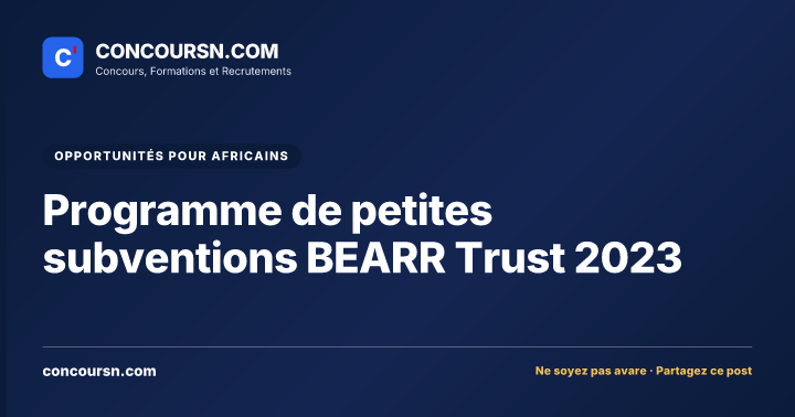 Illustration de l’article : Programme de petites subventions BEARR Trust 2023