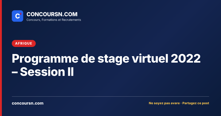Illustration de l’article : Programme de stage virtuel 2022 – Session II