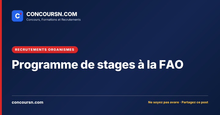 Programme de stages à la FAO