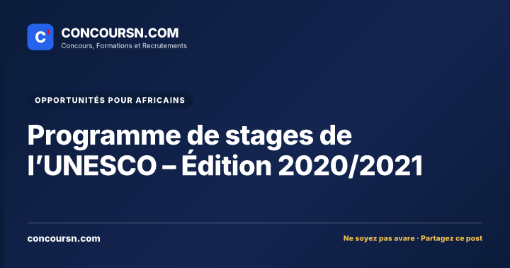 Illustration de l’article : Programme de stages de l’UNESCO – Édition 2020/2021