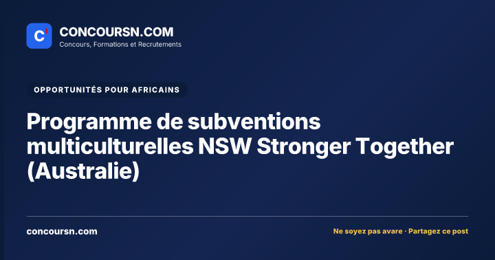 Illustration de l’article : Programme de subventions multiculturelles NSW Stronger Together (Australie)
