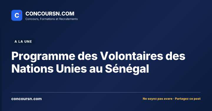 Illustration de l’article : Programme des Volontaires des Nations Unies au Sénégal