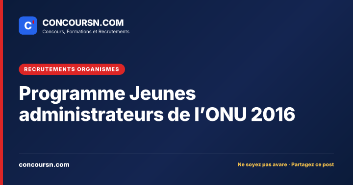Illustration de l’article : Programme Jeunes administrateurs de l’ONU 2016