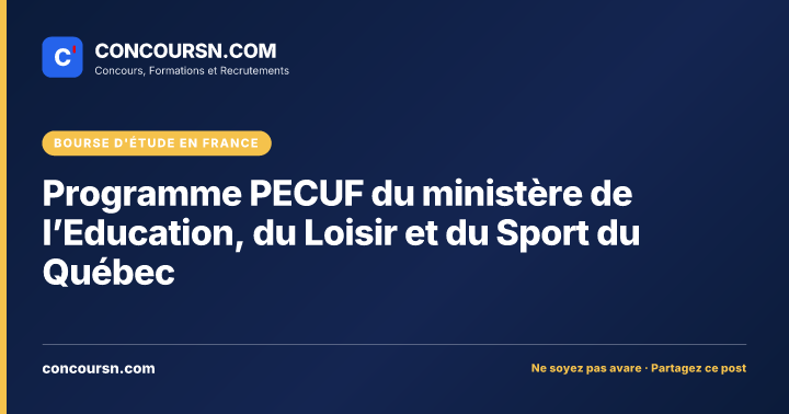 Illustration de l’article : Programme PECUF du ministère de l’Education, du Loisir et du Sport du Québec