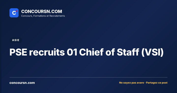 PSE recruits 01 Chief of Staff (VSI)