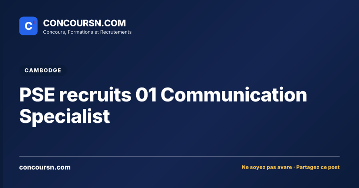Illustration de l’article : PSE recruits 01 Communication Specialist
