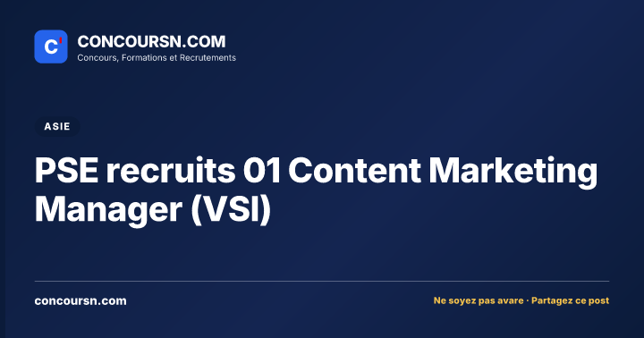 Illustration de l’article : PSE recruits 01 Content Marketing Manager (VSI)