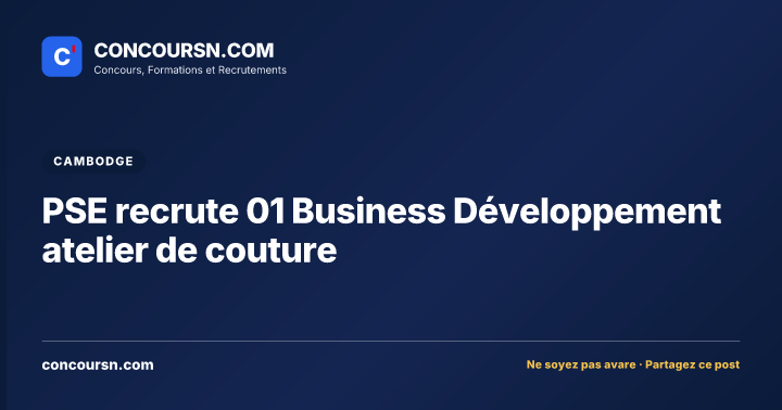Illustration de l’article : PSE recrute 01 Business Développement atelier de couture