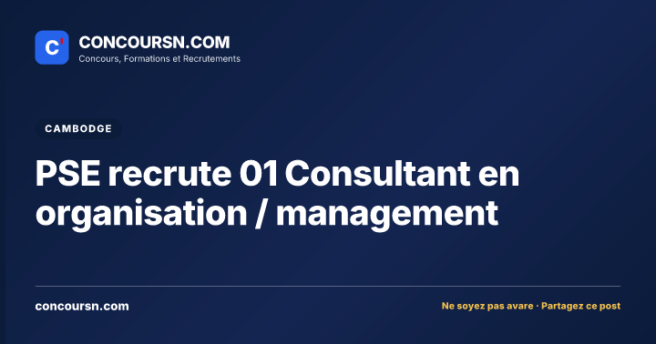 Illustration de l’article : PSE recrute 01 Consultant en organisation / management