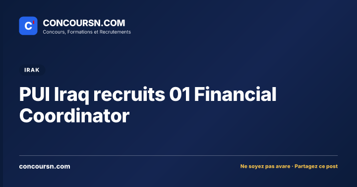 PUI Iraq recruits 01 Financial Coordinator