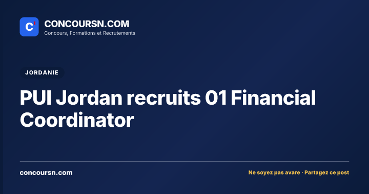 Illustration de l’article : PUI Jordan recruits 01 Financial Coordinator