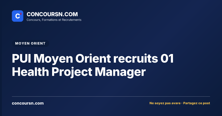 Illustration de l’article : PUI Moyen Orient recruits 01 Health Project Manager