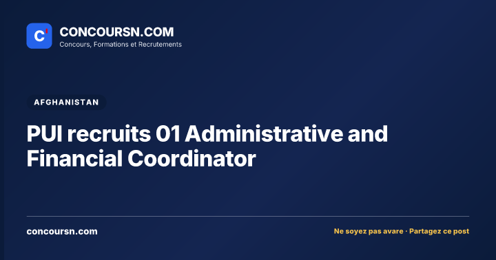 PUI recruits 01 Administrative and Financial Coordinator