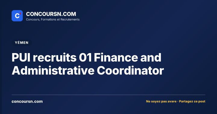Illustration de l’article : PUI recruits 01 Finance and Administrative Coordinator