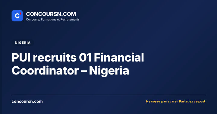Illustration de l’article : PUI recruits 01 Financial Coordinator – Nigeria