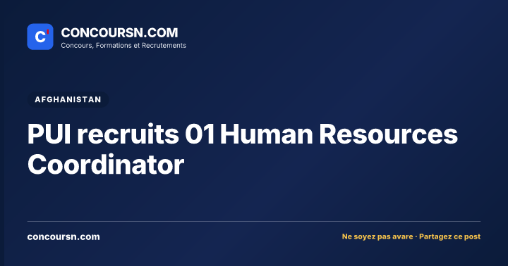 PUI recruits 01 Human Resources Coordinator