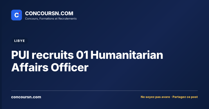 Illustration de l’article : PUI recruits 01 Humanitarian Affairs Officer