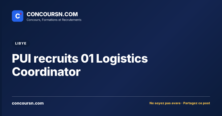 PUI recruits 01 Logistics Coordinator