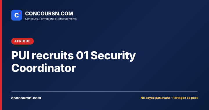 Illustration de l’article : PUI recruits 01 Security Coordinator