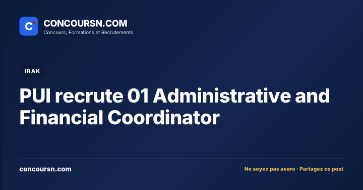Illustration de l’article : PUI recrute 01 Administrative and Financial Coordinator