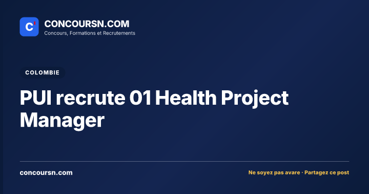 Illustration de l’article : PUI recrute 01 Health Project Manager