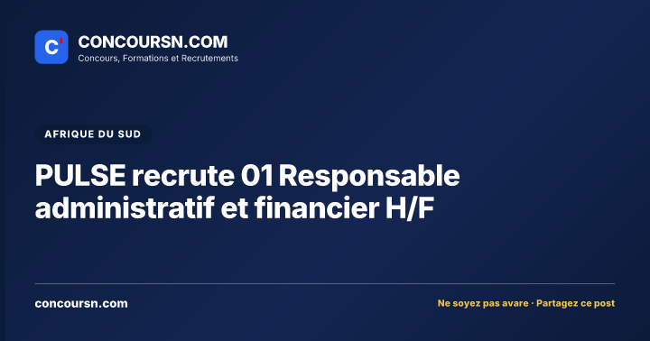 Illustration de l’article : PULSE recrute 01 Responsable administratif et financier H/F