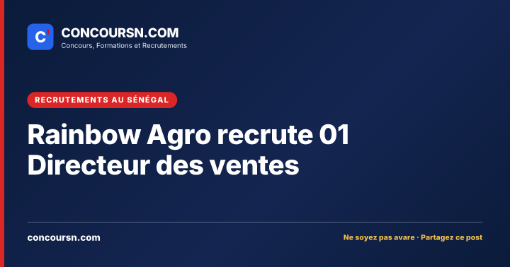 Illustration de l’article : Rainbow Agro recrute 01 Directeur des ventes