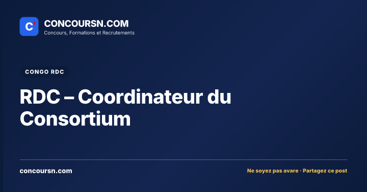 Illustration de l’article : RDC – Coordinateur du Consortium