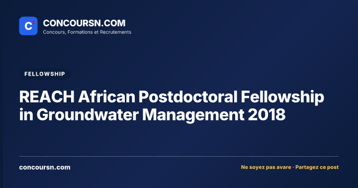 Illustration de l’article : REACH African Postdoctoral Fellowship in Groundwater Management 2018
