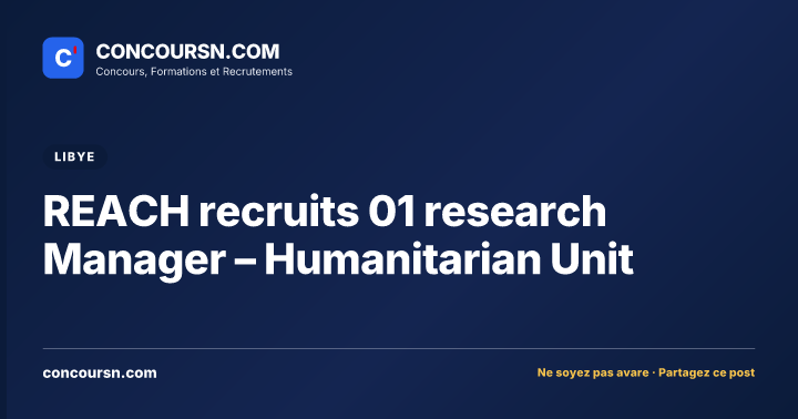 Illustration de l’article : REACH recruits 01 research Manager – Humanitarian Unit