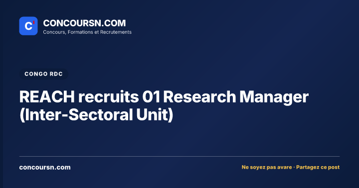 Illustration de l’article : REACH recruits 01 Research Manager (Inter-Sectoral Unit)