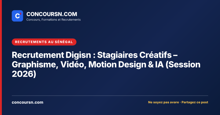 Illustration de l’article : Recrutement Digisn : Stagiaires Créatifs – Graphisme, Vidéo, Motion Design & IA (Session 2026)